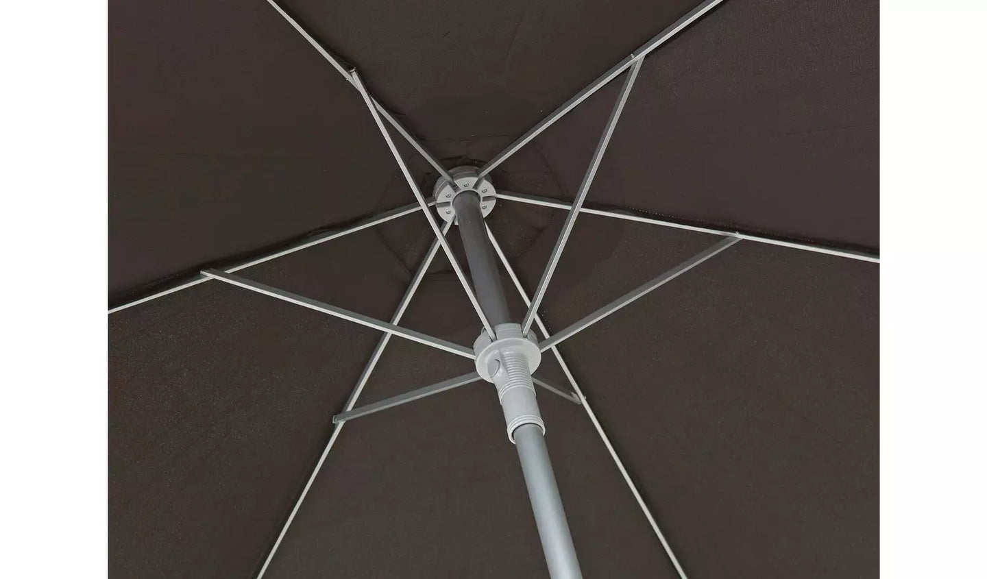 2m Water Repellent Garden Parasol - Black